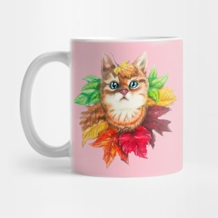 Fall Leaves Cat Mug